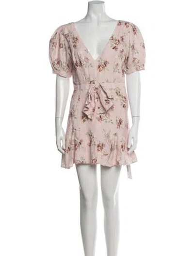 Pre-owned Loveshackfancy Linen Mini Dress In Pink