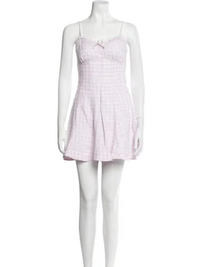 Pre-owned Loveshackfancy Linen Mini Dress In Pink
