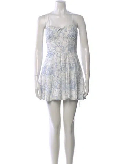 Pre-owned Loveshackfancy Linen Mini Dress In Purple