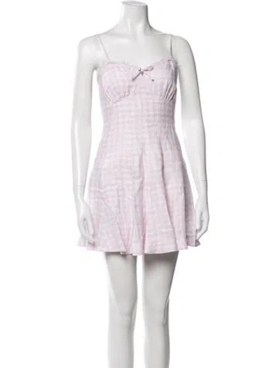 Pre-owned Loveshackfancy Linen Mini Dress In Purple