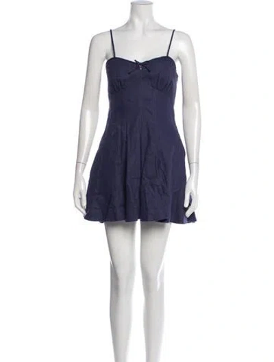 Pre-owned Loveshackfancy Linen Mini Dress W/ Tags In Blue