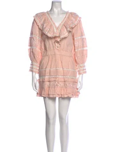 Pre-owned Loveshackfancy Linen Mini Dress W/ Tags In Pink