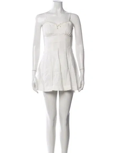Pre-owned Loveshackfancy Linen Mini Dress In White