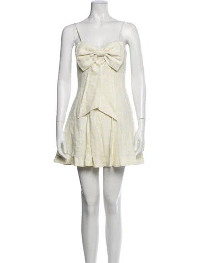 Pre-owned Loveshackfancy Linen Mini Dress In White