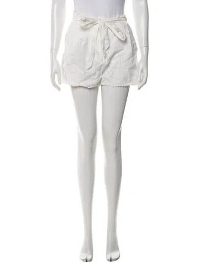 Pre-owned Loveshackfancy Linen Mini Shorts In Blue