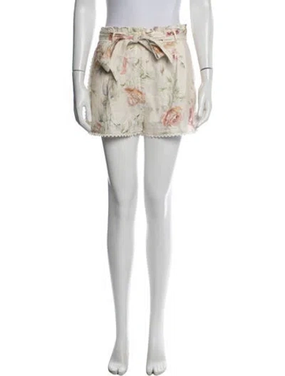 Pre-owned Loveshackfancy Linen Mini Shorts In Blue