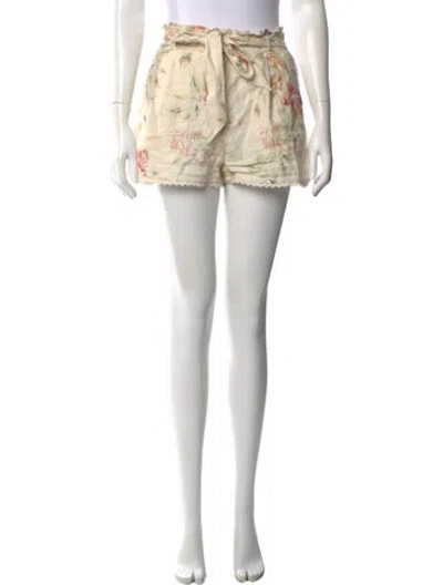 Pre-owned Loveshackfancy Linen Mini Shorts In Neutrals