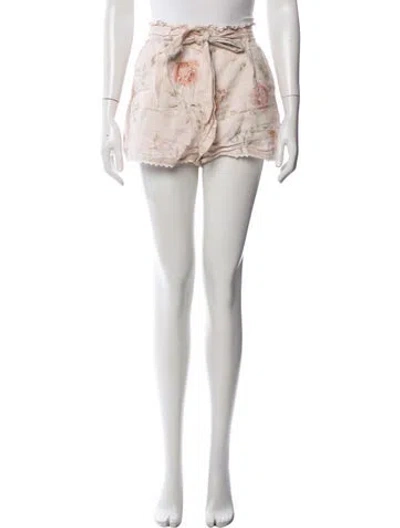 Pre-owned Loveshackfancy Linen Mini Shorts In Pink