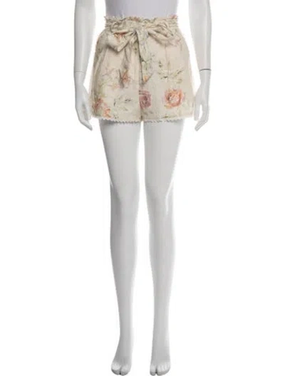 Pre-owned Loveshackfancy Linen Mini Shorts W/ Tags In Green