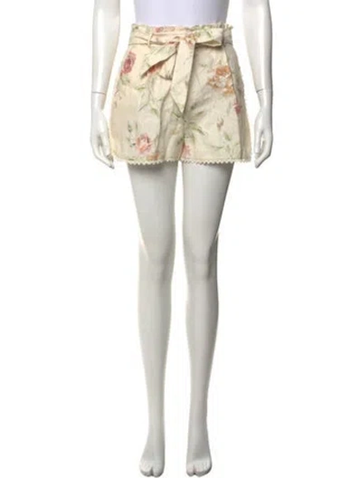 Pre-owned Loveshackfancy Linen Mini Shorts W/ Tags In Neutral