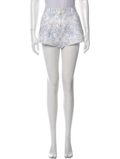 Pre-owned Loveshackfancy Linen Mini Shorts In White