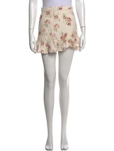 Pre-owned Loveshackfancy Linen Mini Skirt In Multi