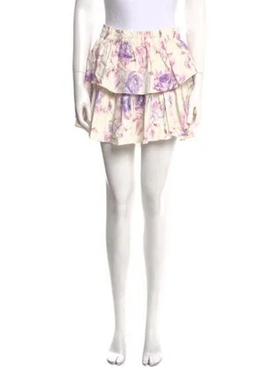 Pre-owned Loveshackfancy Linen Mini Skirt In Neutral