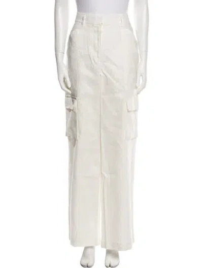 Pre-owned Loveshackfancy Linen Wide Leg Pants In Neutral