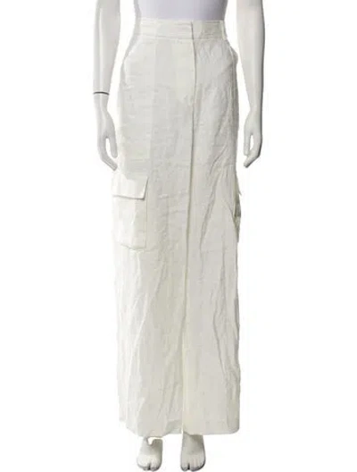 Pre-owned Loveshackfancy Linen Wide Leg Pants In Neutral