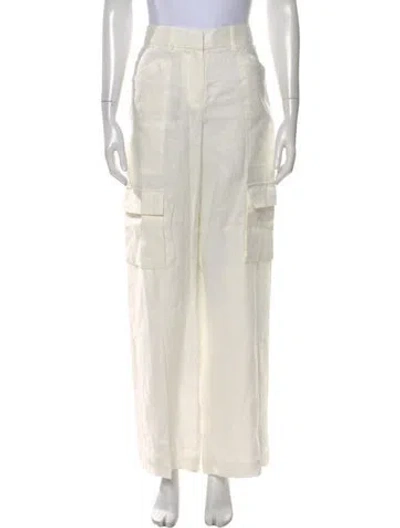 Pre-owned Loveshackfancy Linen Wide Leg Pants In Neutral
