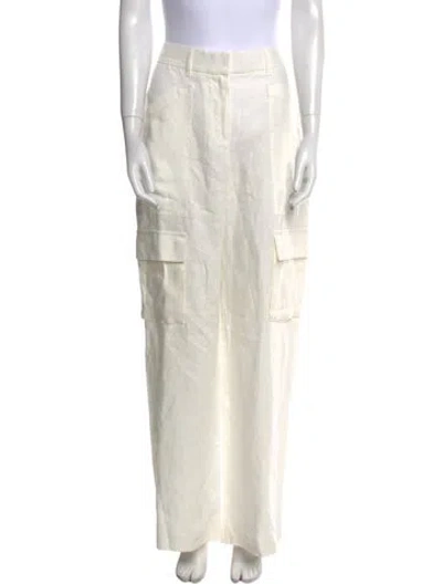 Pre-owned Loveshackfancy Linen Wide Leg Pants W/ Tags In White