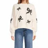 Loveshackfancy Linetta Lace Bow Pullover Sweater In Cream In White