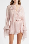 Loveshackfancy Linette Dot Print Woven Shirt In Pink