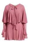 Loveshackfancy Liraine Ruffle Long Sleeve Minidress In Pink