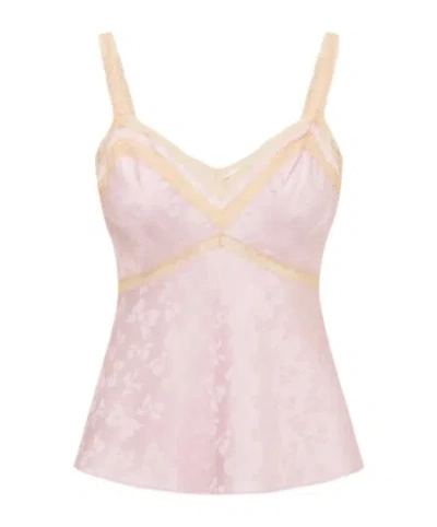Loveshackfancy Lirena Lace Trim Camisole Top In Pink