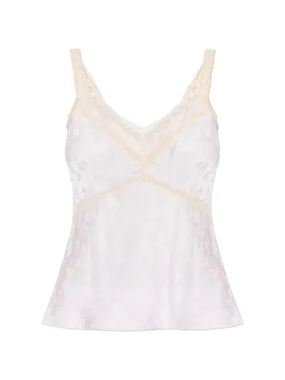 Loveshackfancy ‘lirena Lace Trim Floral Blouse In Neutral