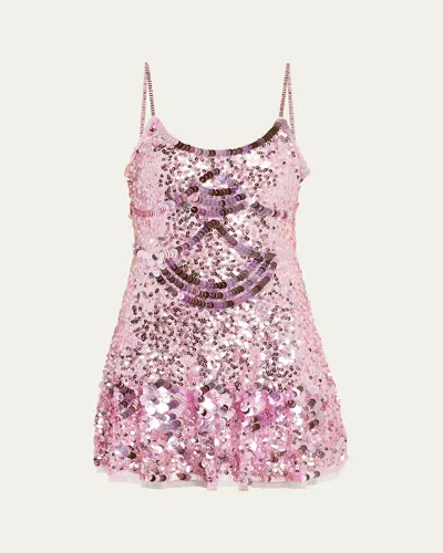 Loveshackfancy Liria Sequined Mini Dress In Purple