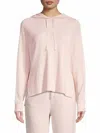 Loveshackfancy Lisle Waffle Knit Raglan Sleeve Hoodie In Cream In Pink