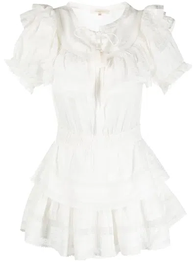 Loveshackfancy Liv Ruffled-trim Dress In White