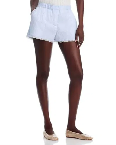 Loveshackfancy Lodi Pull On Shorts In Sky Lagoon In White