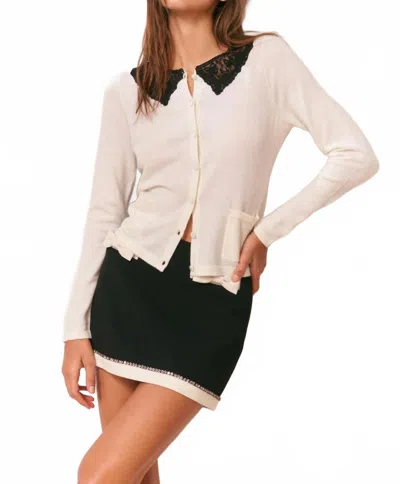 Loveshackfancy Lolani Slim Fit Cardigan In Ivory In Neutral