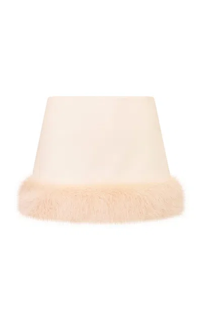 Loveshackfancy Lolisse Faux Fur Wool Mini Skirt In Pink