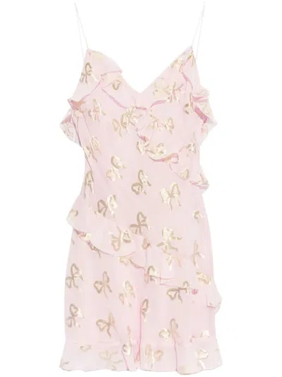 Loveshackfancy Lomina Silk Dress In Pink