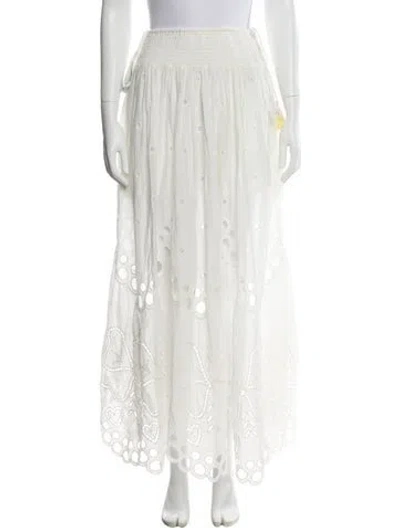 Pre-owned Loveshackfancy Long Skirt In White