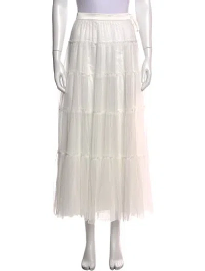 Pre-owned Loveshackfancy Long Skirt In White