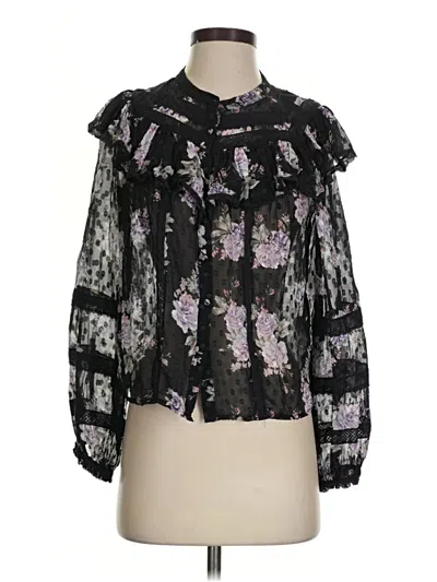 Pre-owned Loveshackfancy Long Sleeve Blouse In Black