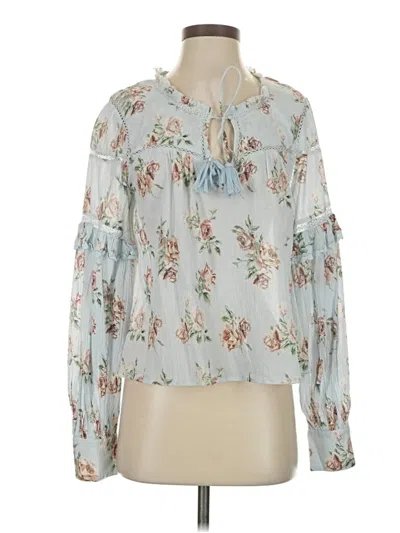 Pre-owned Loveshackfancy Long Sleeve Blouse In Blue