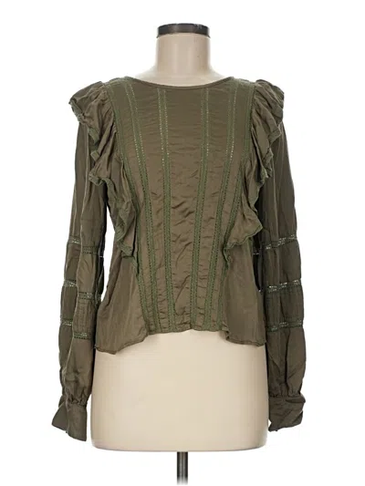 Pre-owned Loveshackfancy Long Sleeve Blouse In Green