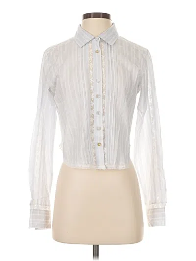 Pre-owned Loveshackfancy Long Sleeve Blouse In Ivory