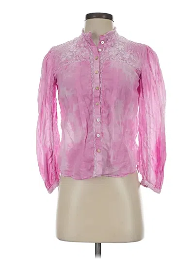 Pre-owned Loveshackfancy Long Sleeve Blouse In Pink
