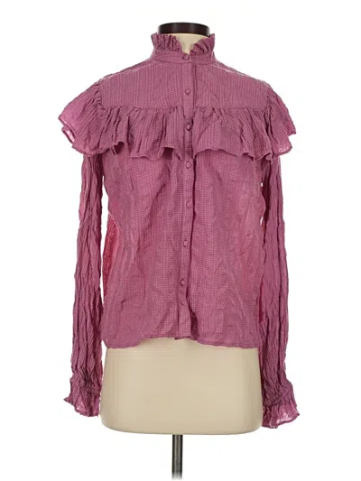 Pre-owned Loveshackfancy Long Sleeve Blouse In Pink