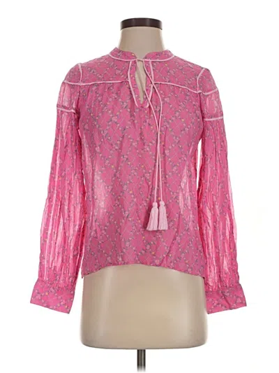 Pre-owned Loveshackfancy Long Sleeve Blouse In Pink