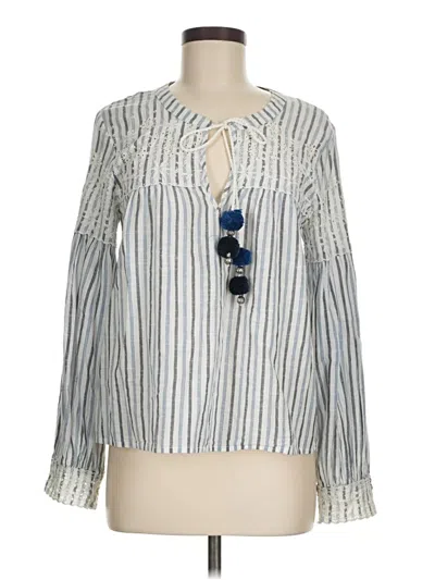 Pre-owned Loveshackfancy Long Sleeve Blouse In Silver
