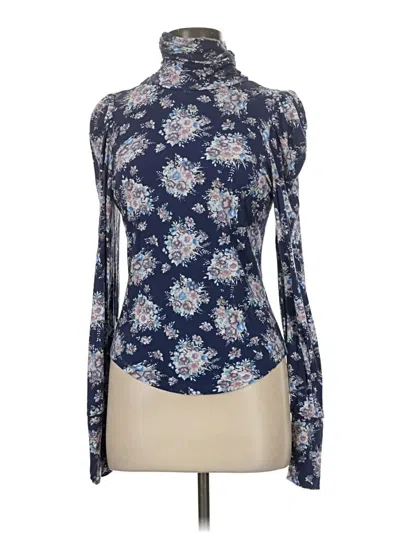 Pre-owned Loveshackfancy Long Sleeve Turtleneck In Blue