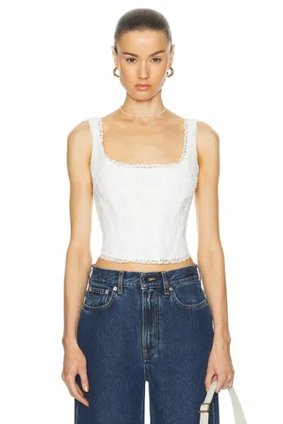 Loveshackfancy Lorelai Bustier Top In Off White