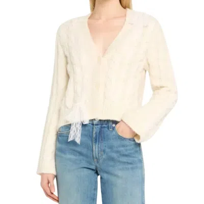Loveshackfancy Louella Cardigan In Snow In Neutral