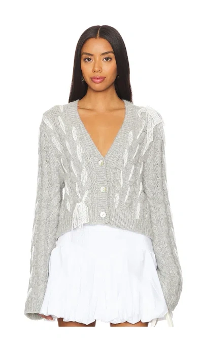 Loveshackfancy Louella Cardigan In Silver Mist