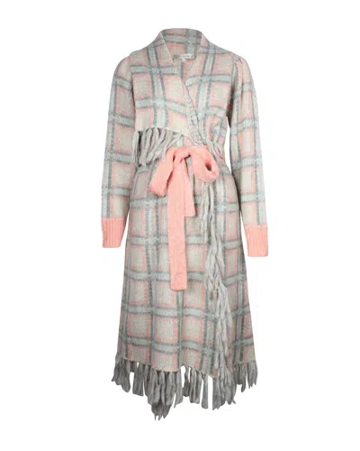 Loveshackfancy Love Shack Fancy Avie Plaid Duster Coat In Multicolor Acrylic