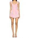 Loveshackfancy Lovine Mini Dress In Strawberry Spritz In Pink
