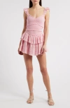 Loveshackfancy Lovine Smocked Cotton Minidress In Strawberry Spritz